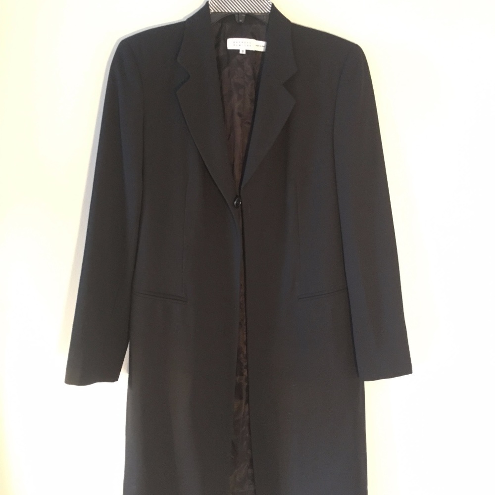 Barneys Long Coat Jacket Blazer Black 8